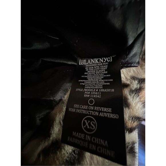 Blank NYC Faux Fur Leopard Print Moto Jacket Size XS - Picture 6 of 8